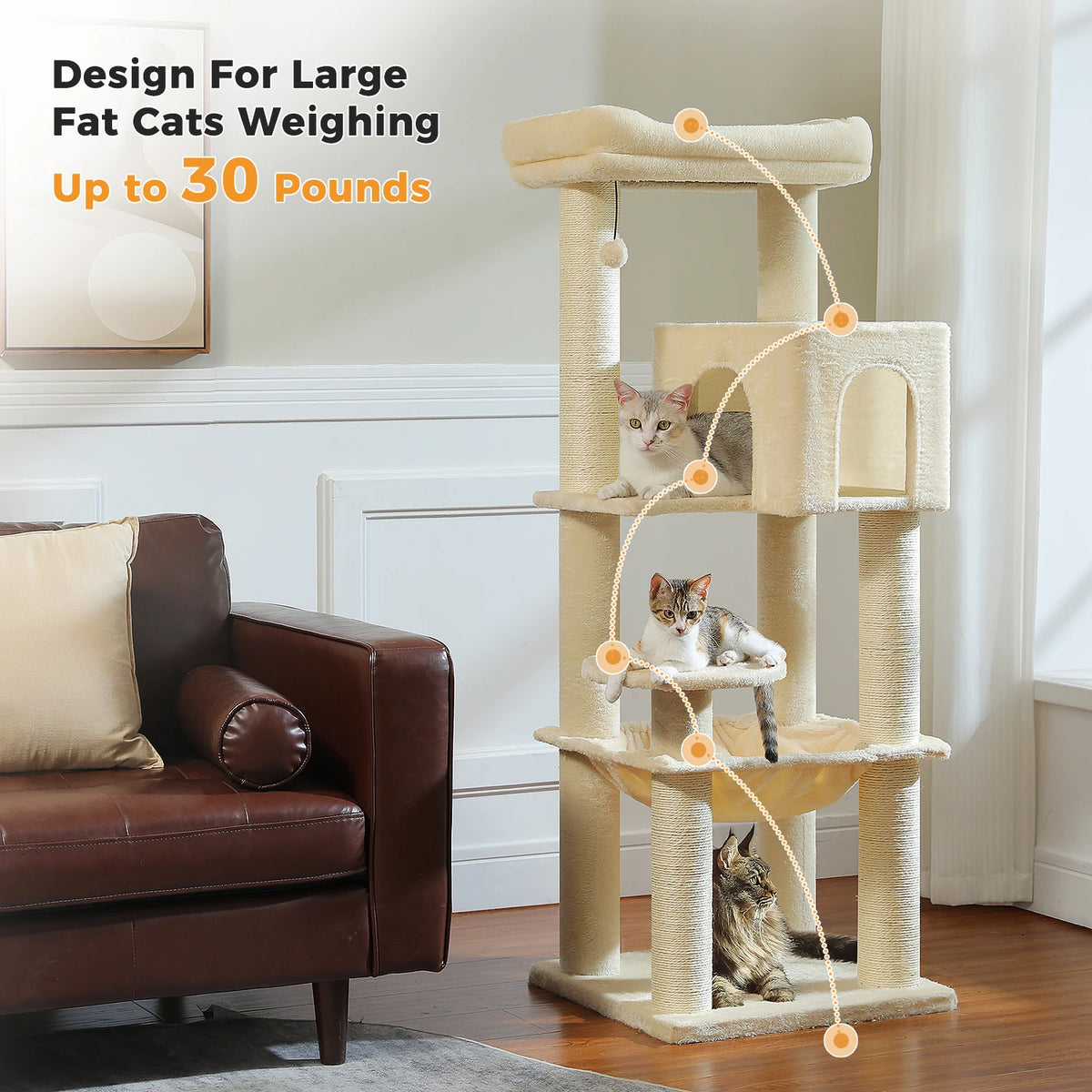 Heavy Duty - Large Cat Tree with Thick Scratching Posts