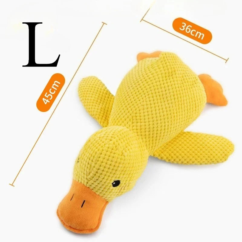 Duck Dog Toy- Plush Chew Resistant Durable Dog Toy with Quacking Sound Teeth Grinding Relief Soft Companion