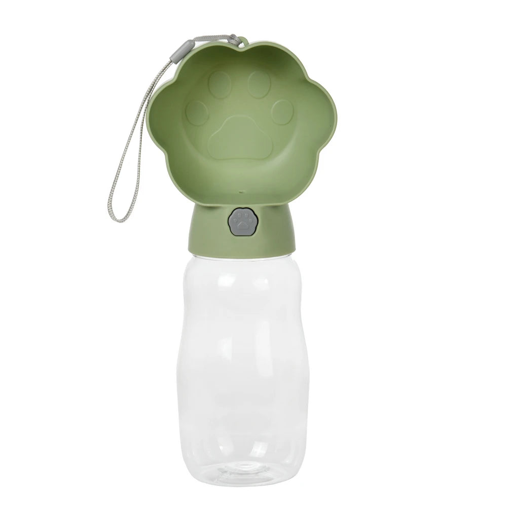 2 in 1 Dog Water Bottle With Food Container 530ml - Outdoor Portable Pet Water Dispenser Feeding Bowl