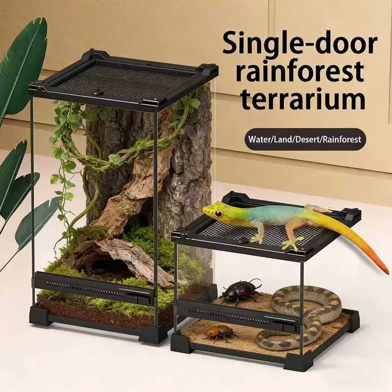 Escape-proof Reptile Glass Terrarium Insulation 4x2x2 Enclosures Durable Large Cage