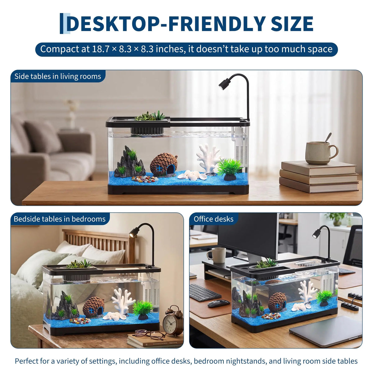 Fish Tank Starter Kit With Filter And Light Plastic Tank