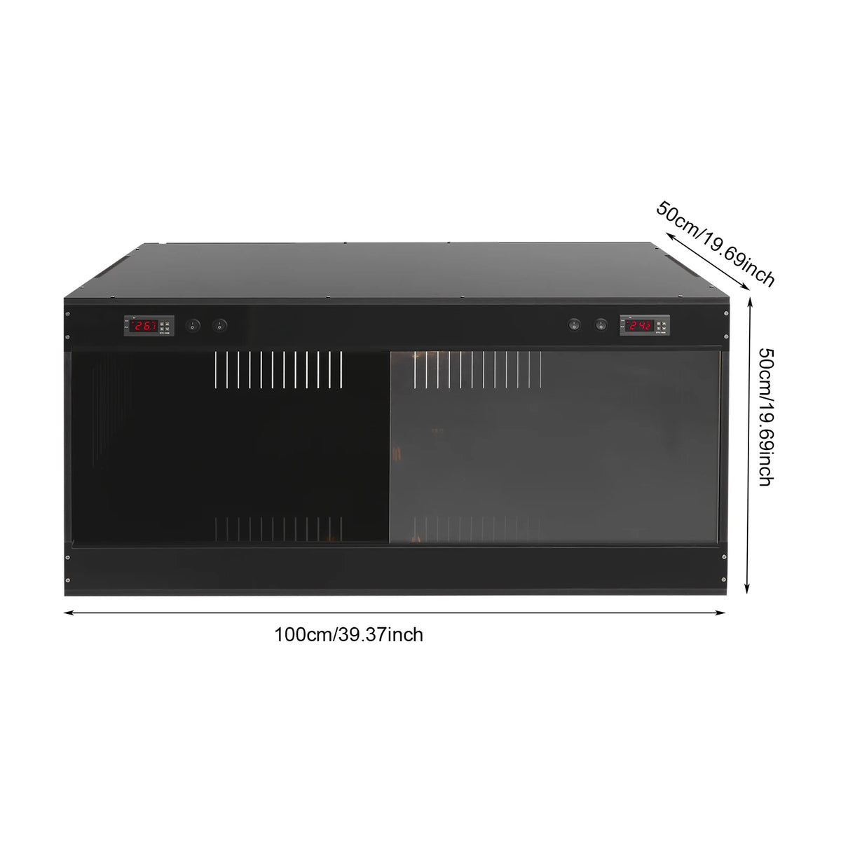 Reptile Tank, with Viewing Window & Dual Temperature Controllers