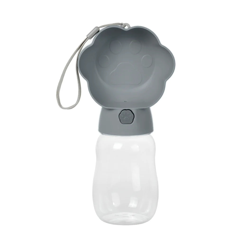 2 in 1 Dog Water Bottle With Food Container 530ml - Outdoor Portable Pet Water Dispenser Feeding Bowl
