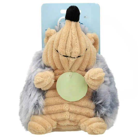 Gray Hedgehog Plush Dog Toy with Squeaker