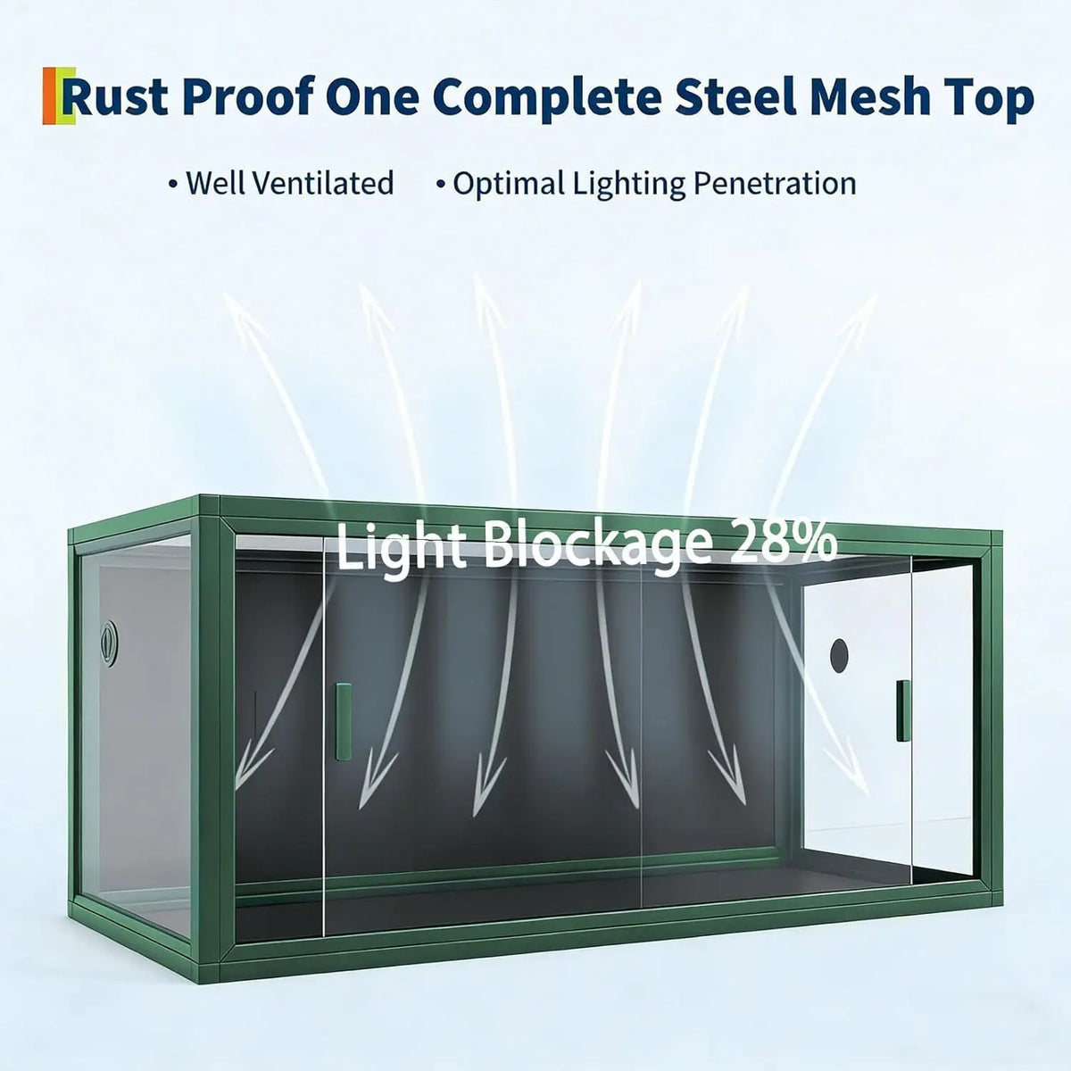 120 Gallon Reptile Terrarium, 4x2x2 ft Front Opening Glass Tank with Screen Top Ventilation
