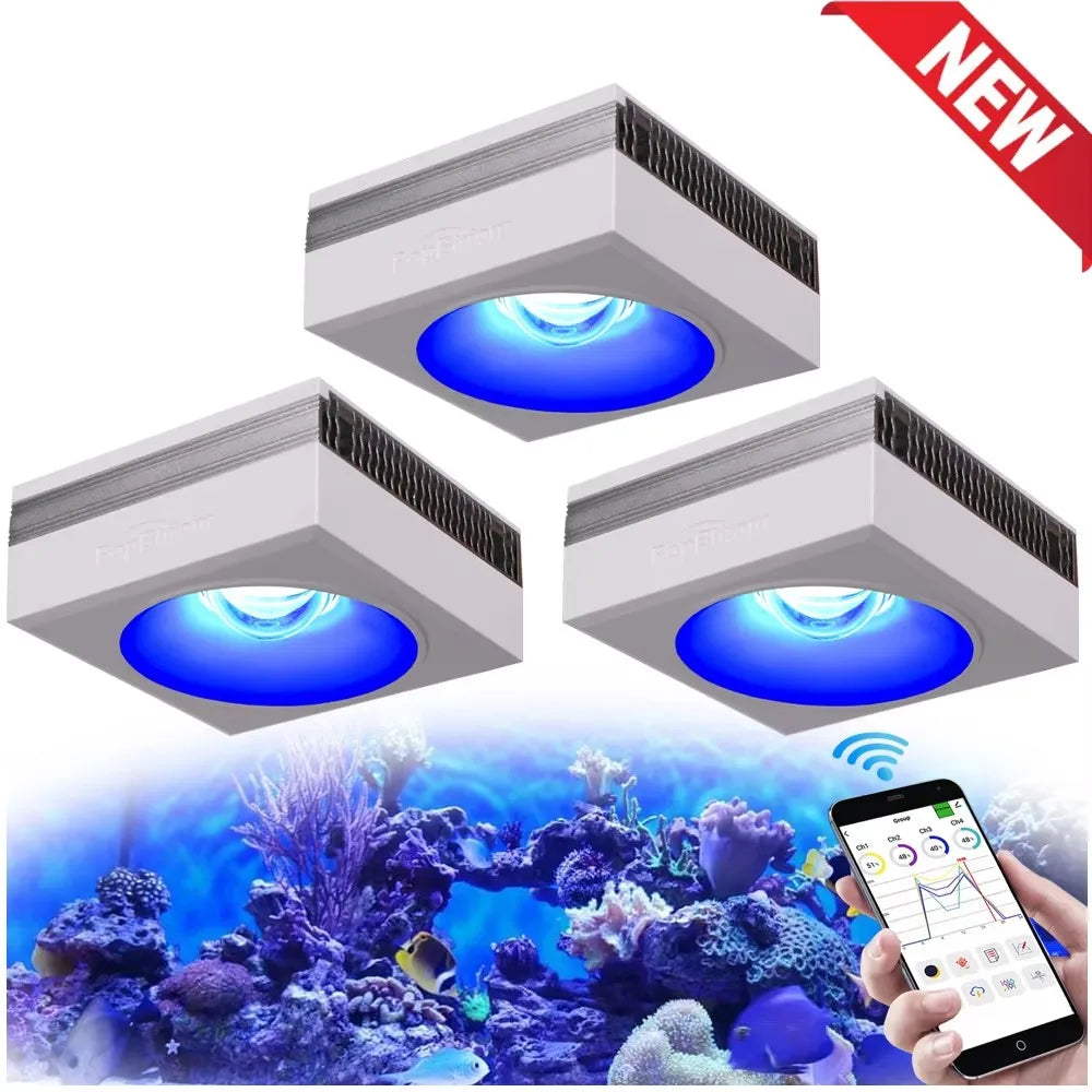 NEW PopBloom RL90 -WiFi Led Aquarium Light - Full Spectrum, Reef Light Marine Aquarium Tank Lamp