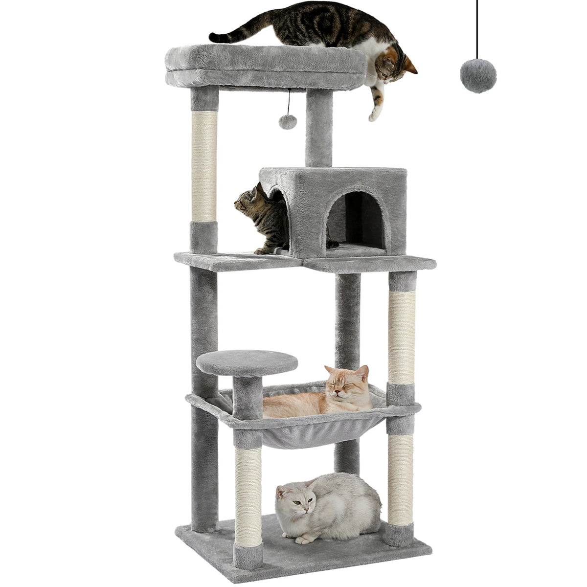 Cat Tree for Indoor 5-Level Cat Tower - Covered Scratching Posts Cozy Condo Top Perch