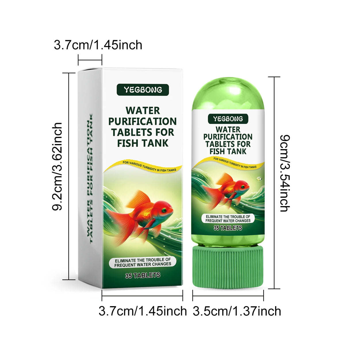 Fish Tank Water Cleaner Tablets- Effective Water Purification Algae Removal - Eliminate Bad Odors - Remove Impurities- Enhance Clarity