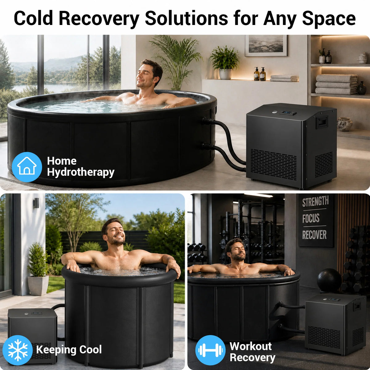 1/2 HP Cold Plunge Chiller for Ice Bath Tub | Smart WiFi Control, Built-in Water Pump, Quiet Operation, Fast Cooling & Cold Therapy Recovery