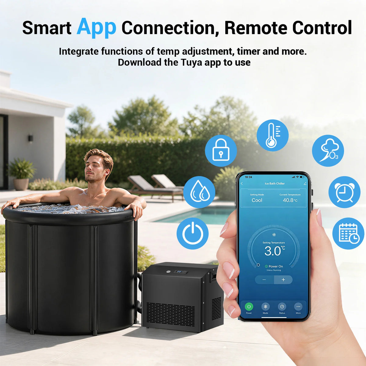 1/2 HP Cold Plunge Chiller for Ice Bath Tub | Smart WiFi Control, Built-in Water Pump, Quiet Operation, Fast Cooling & Cold Therapy Recovery