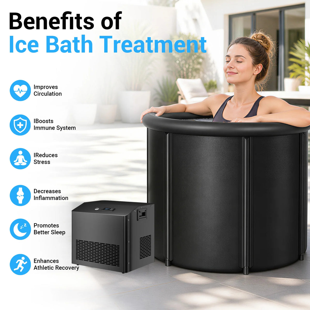 1/2 HP Cold Plunge Chiller for Ice Bath Tub | Smart WiFi Control, Built-in Water Pump, Quiet Operation, Fast Cooling & Cold Therapy Recovery