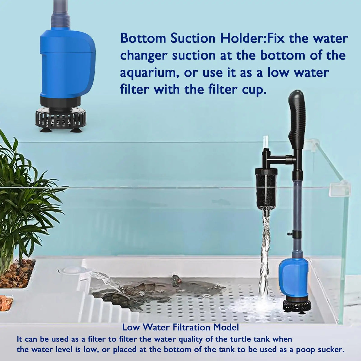 Electric Fish Tank Cleaner Vacuum - 32W 530GPH Aquarium Gravel Cleaner, Automatic Water Changer Kit with 4-Layer Filter, Telescopic Pole for Sand Washing, Dry Hands & Plug & Go Functionality