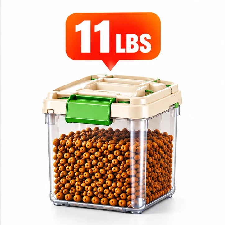 Dog Food Storage Container, 55/33/11Lbs Capacity Options, Large Capacity Transparent Pet Food Storage Box with Scoop