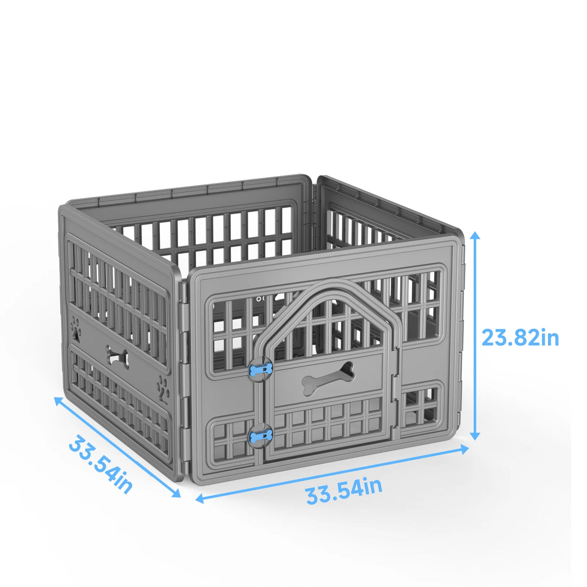 4 Panels Plastic Pet Playpen Indoor Outdoor Dog Fence, Foldable Exercise Pen