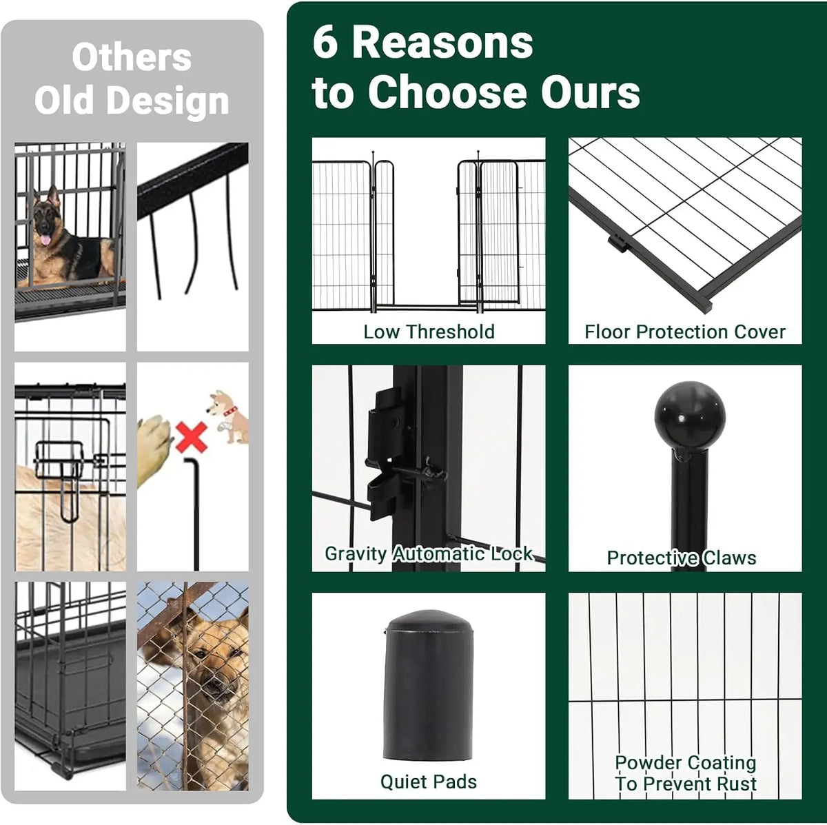 16 Panels - Heavy Duty Pet Fence Indoor / Outdoor Pet Safety