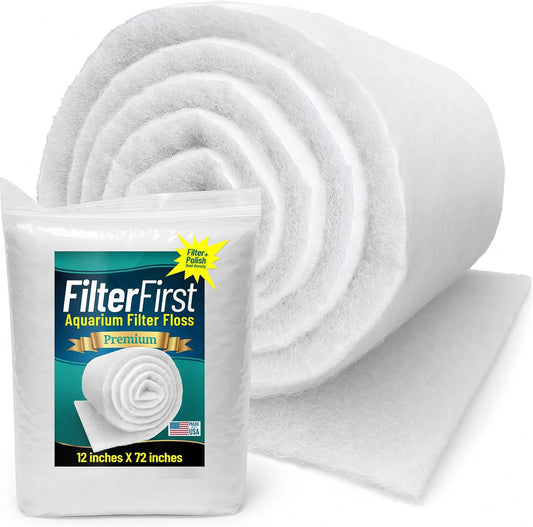 Premium Aquarium Filter Floss Roll – Dual Density Mechanical Filtration Pad for Crystal Clear Water, Cut-to-Fit for Fresh & Saltwater Tanks, Reusable Polishing Sheet for Canister, Sump, Ideal for Fish Keepers – 12' X 72'