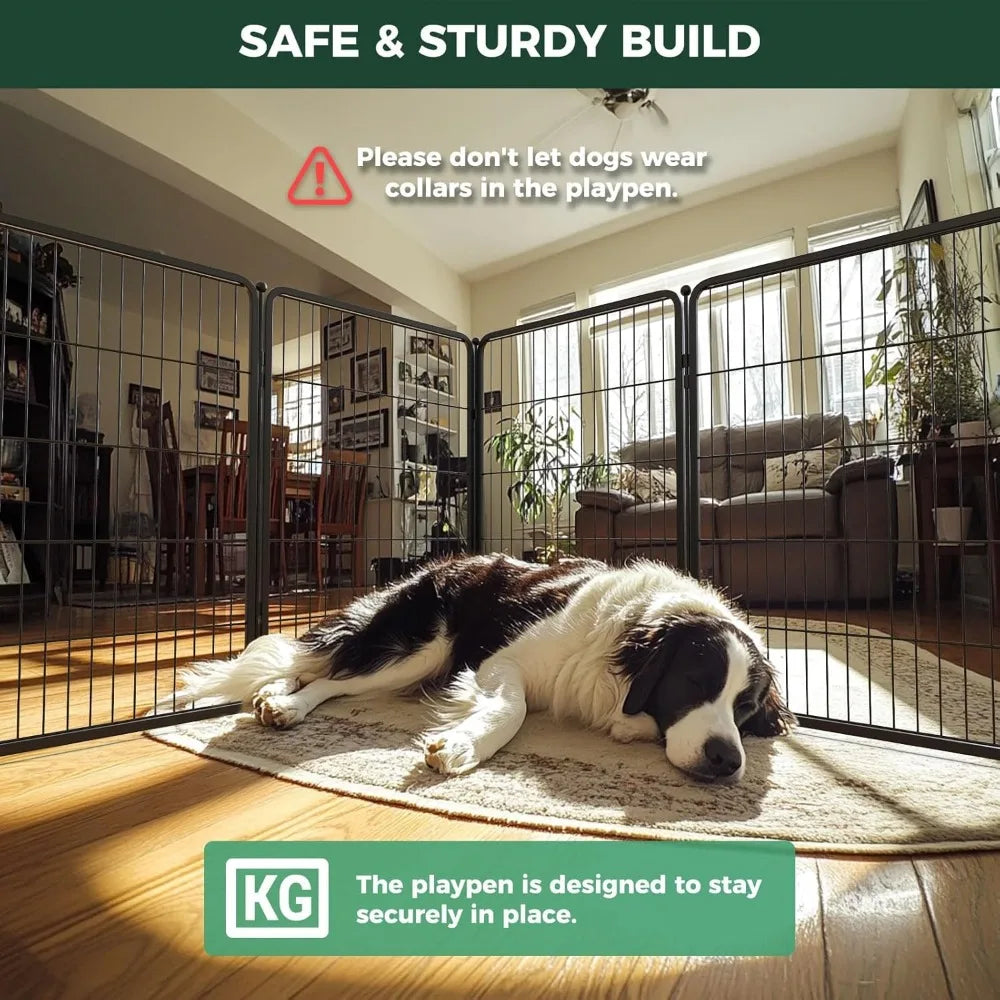 Homeplus Unleashed Indoor Dog Playpen - Stress-Free and Safe Play, Heavy Duty 40 Inch - 12 Panels with Connectors