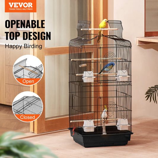 SucceBuy Open Top  Bird Cage for  Pet Flight with Swing and Perch