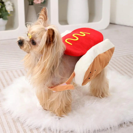 Halloween Dog Clothes -  Funny Hot Dog Shaped Pet Costume