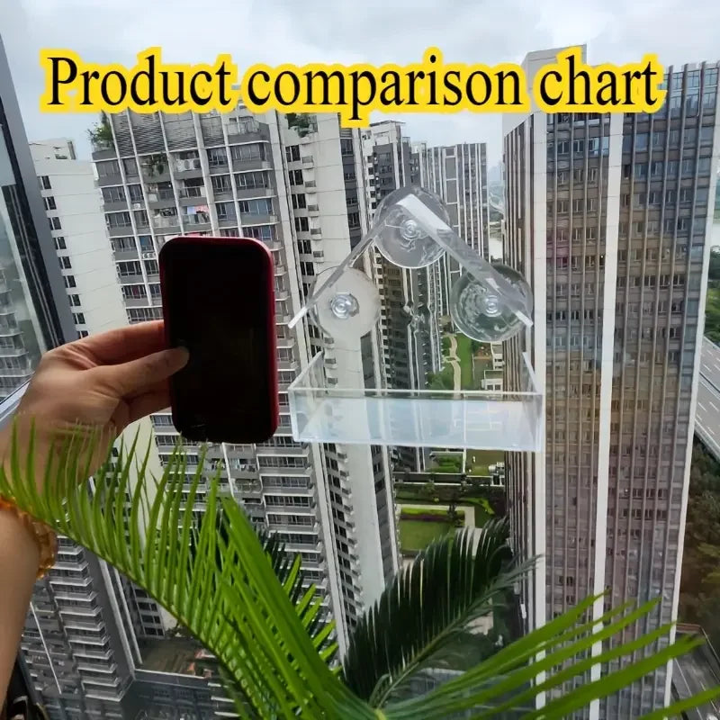 Transparent Bird Feeder for Outdoor Window with Strong Suction Cups