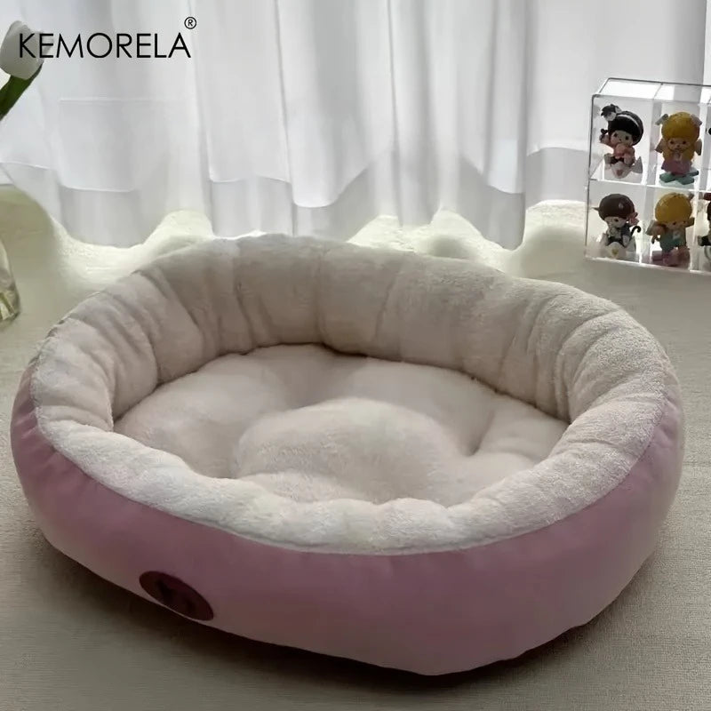 Plush Oval Pet Bed - Machine‑Washable - All‑Season Rest Cushion