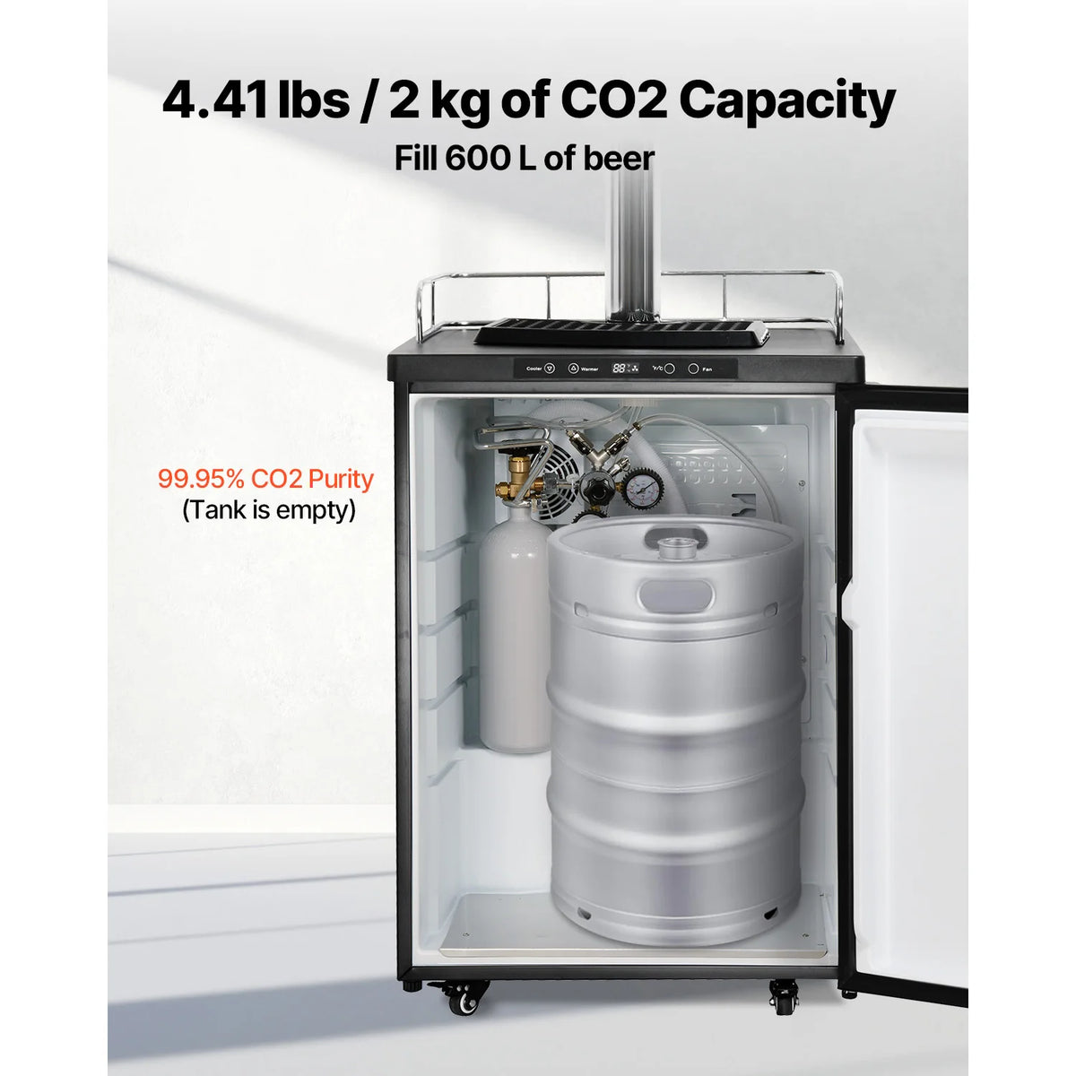 SucceBuy CO2 Tank CO2 4.41lbs New Alloy Steel Cylinder for Draft Beer Dispensing and Soda Maker