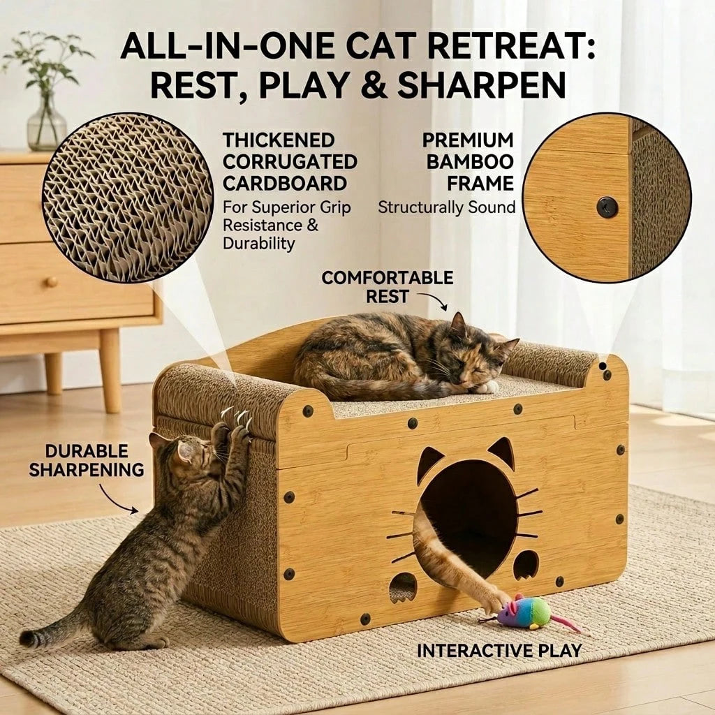 Cat Scratching Post Multi-Functional 2-In-1