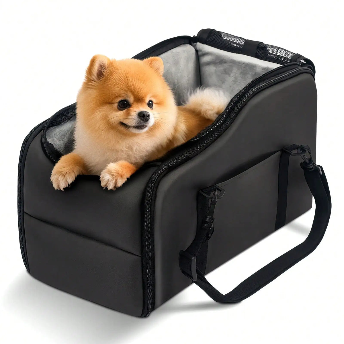 Center Console Pet Car Seat Carrier - Portable Travel Booster Bed For Road Trips