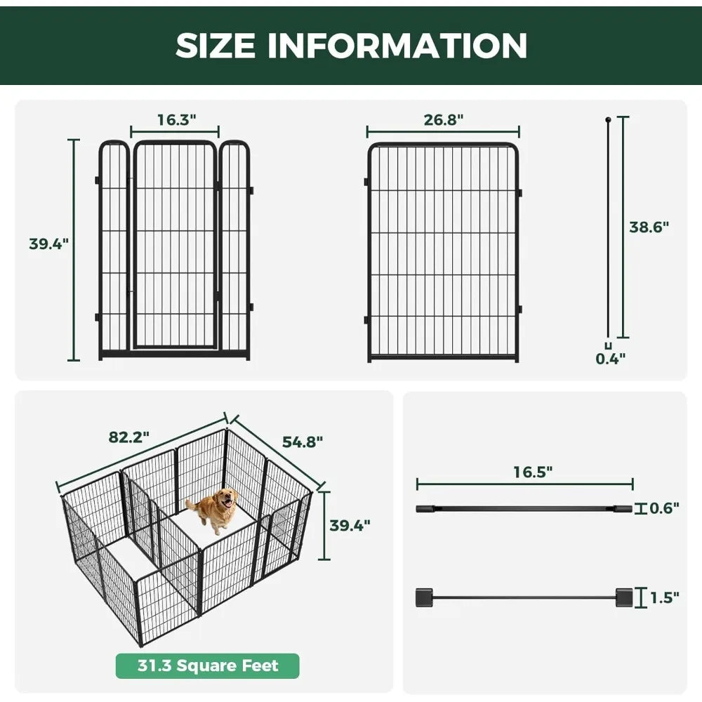Homeplus Unleashed Indoor Dog Playpen - Stress-Free and Safe Play, Heavy Duty 40 Inch - 12 Panels with Connectors