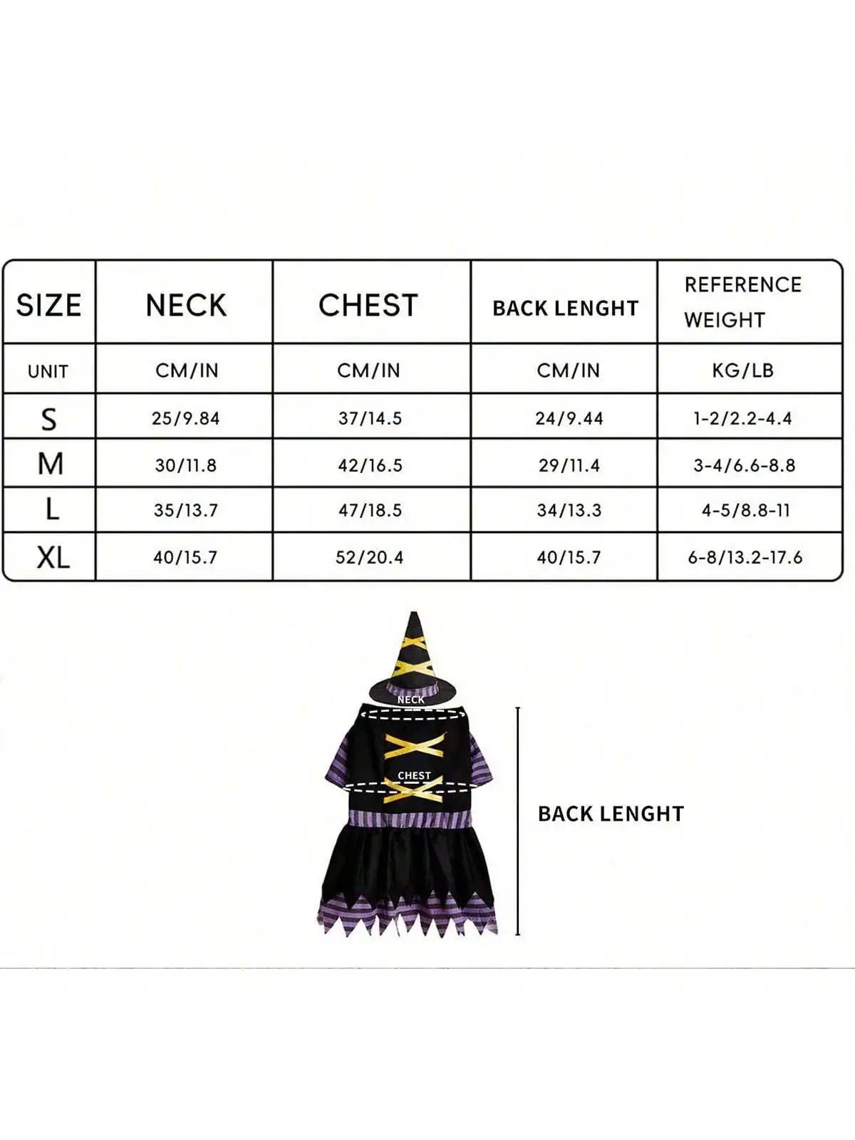 Halloween Pet Witch Costume Fancy Dress
