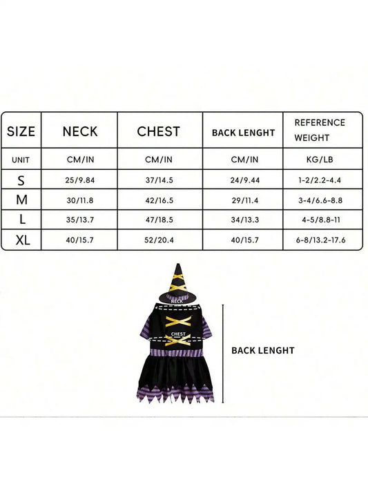 Halloween Pet Witch Costume Fancy Dress