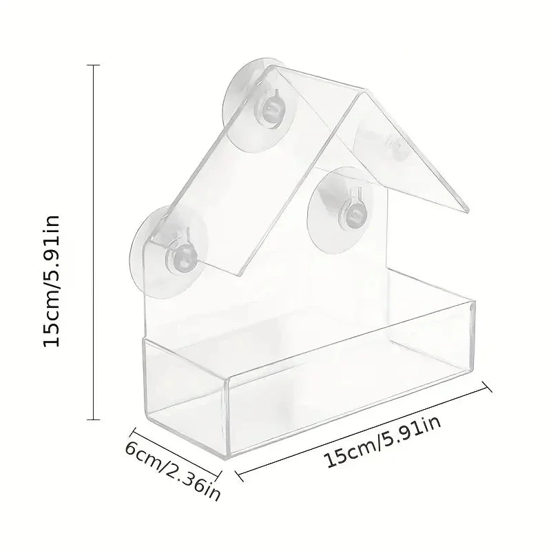 Acrylic Hanging Bird Feeder Clear Window