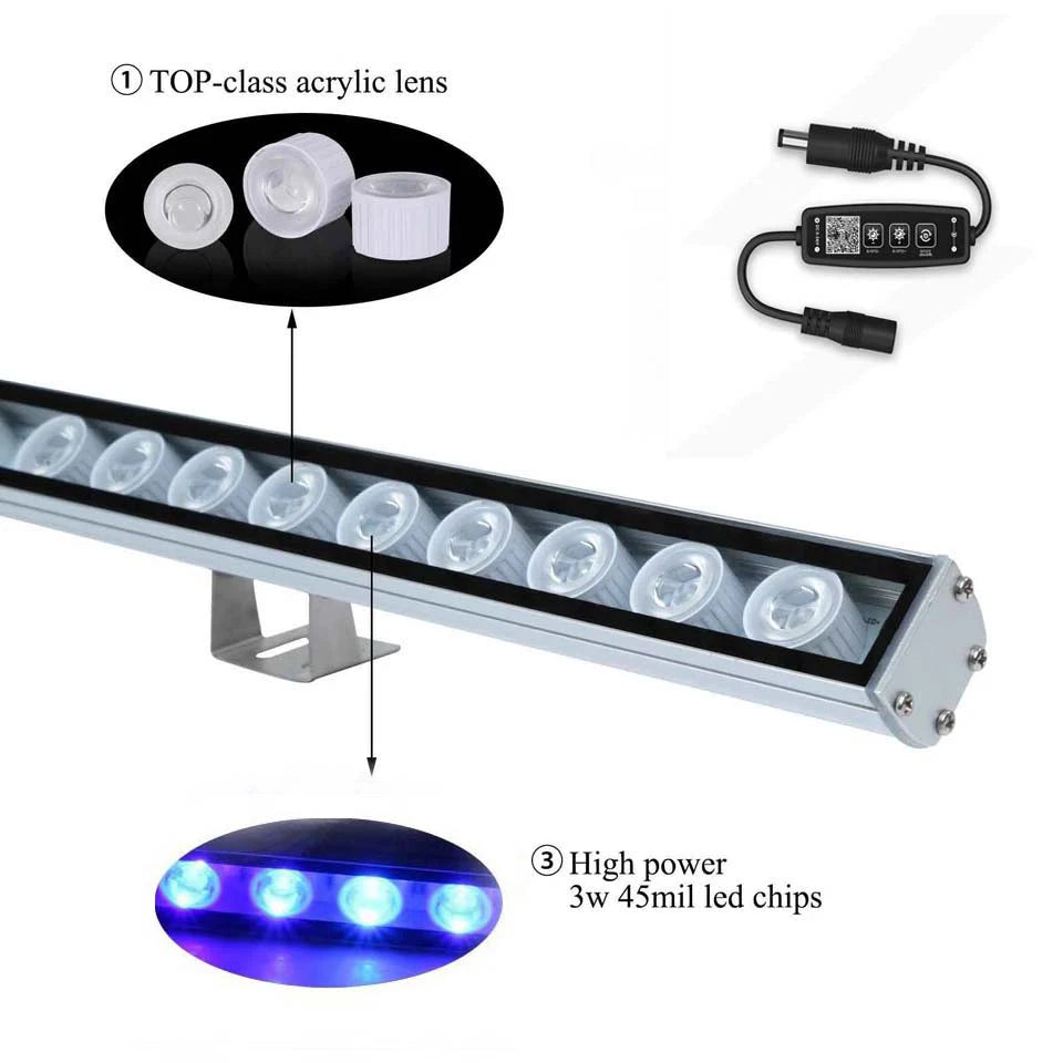 POPULAR GROW Dimmable LED Aquarium Light with Blue Spectrum LEDs 108W LED Strip Light