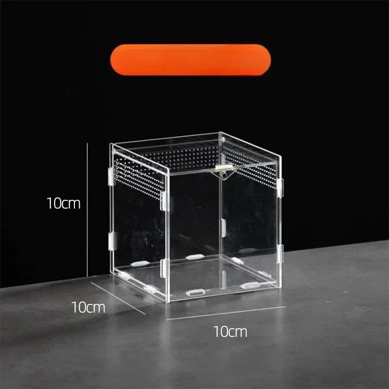 Acrylic Transparent Reptile Terrarium Breeding Box Enclosure Reptile Habitat
