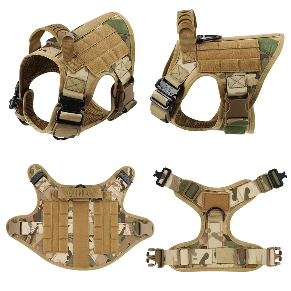 Tactical Military Large Dog Harness Collar
