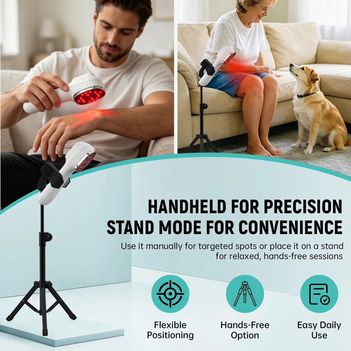 Handheld Red Light Device for Pet 3*808nm Laser Therapy Device for Pain Relief&ArthritisMuscle Comfort&Daily Recovery