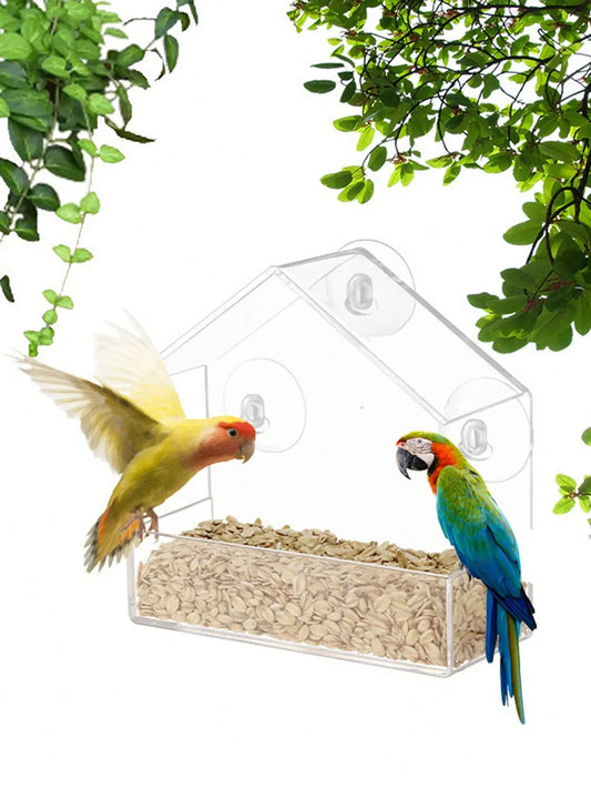 Acrylic Hanging Bird Feeder Clear Window