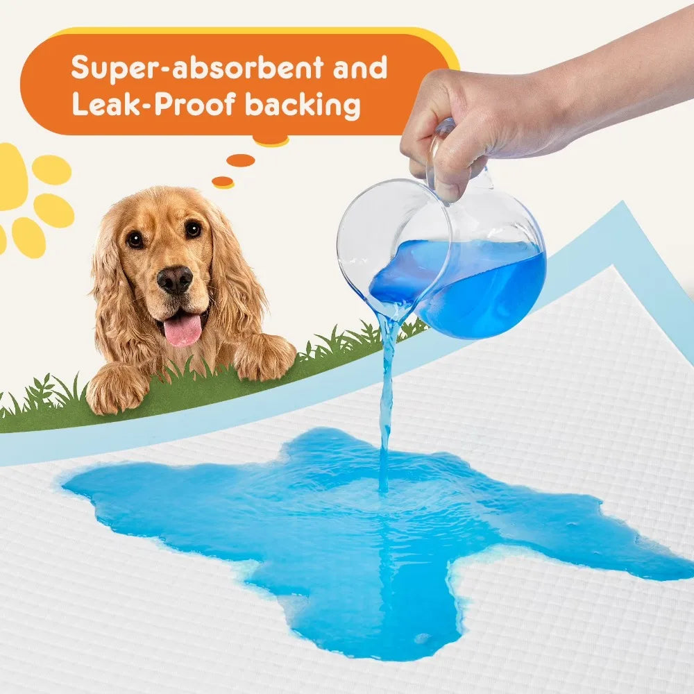 Disposable Dog Pee Pads Super Absorbent and Leak-Proof Training Pads -  Pet Housebreaking Pads Washable Piddle Pads 100 Count 22x22 Inches