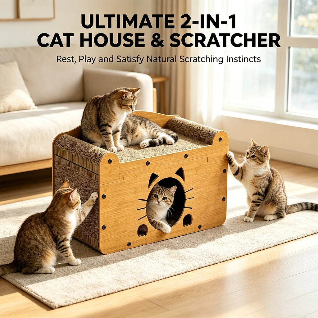 Cat Scratching Post Multi-Functional 2-In-1