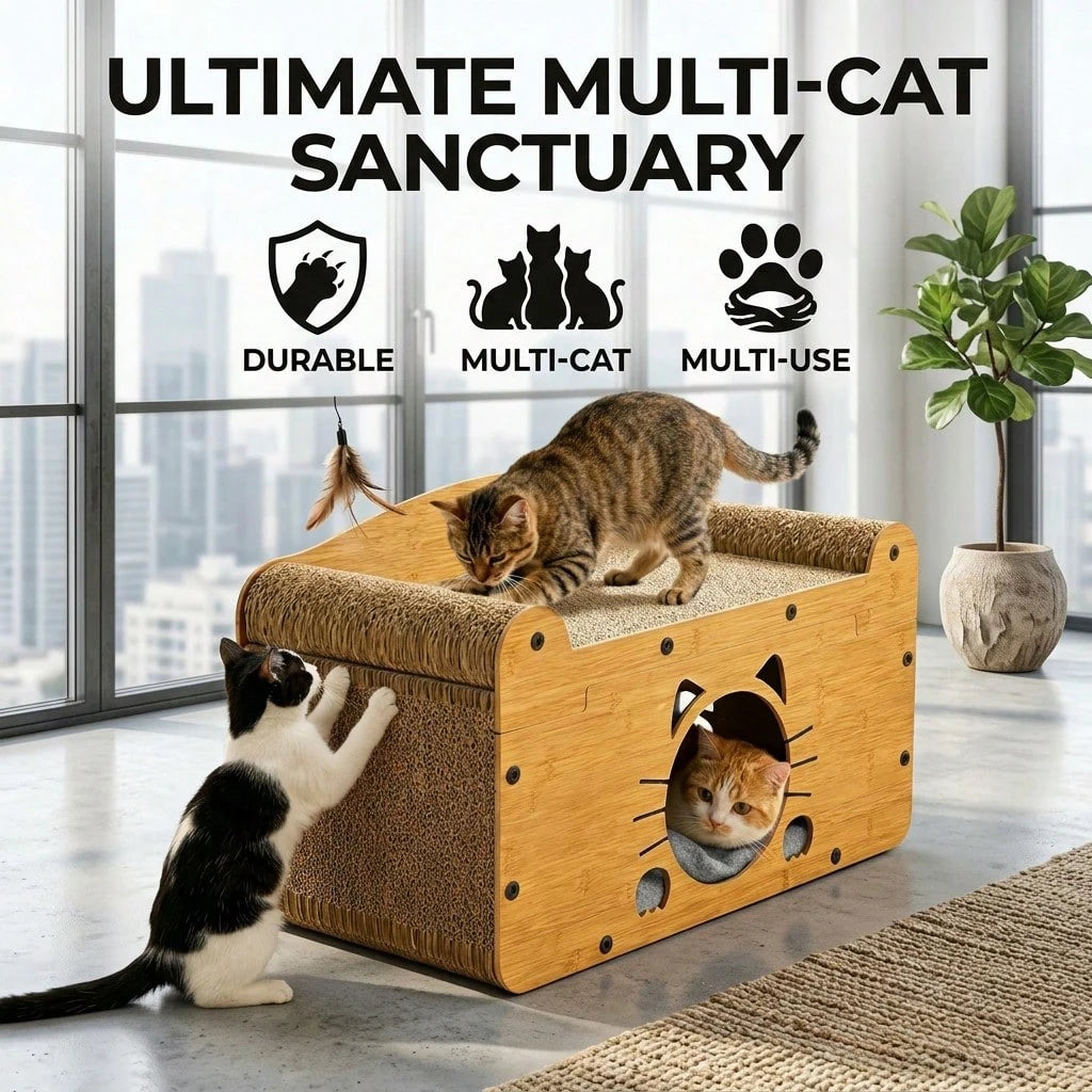 Cat Scratching Post Multi-Functional 2-In-1