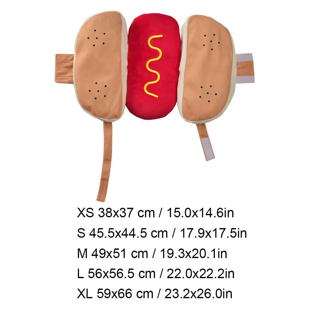Halloween Dog Clothes -  Funny Hot Dog Shaped Pet Costume