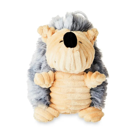 Gray Hedgehog Plush Dog Toy with Squeaker