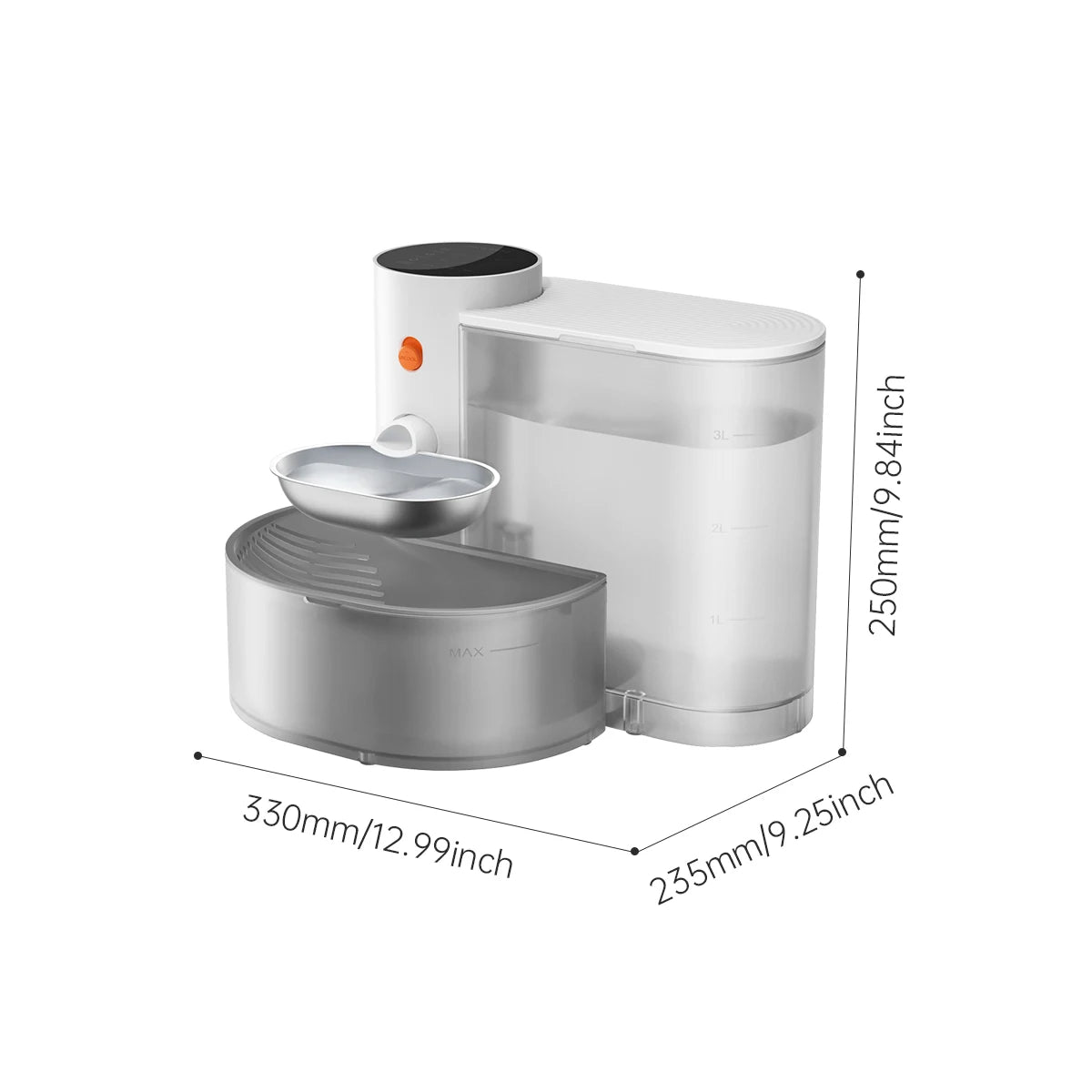 Pet gravity Stainless Steel Bowl -Intelligent Pouring Water Dispenser Automatically Purifies The Wireless Drinking Bowl