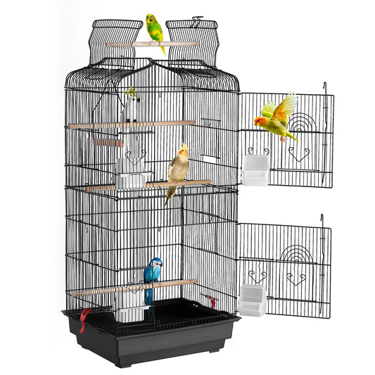 SucceBuy Open Top  Bird Cage for  Pet Flight with Swing and Perch
