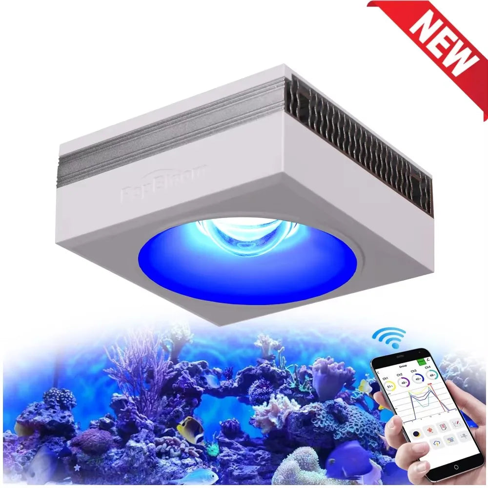 NEW PopBloom RL90 -WiFi Led Aquarium Light -  Full Spectrum, Reef Light Marine Aquarium Tank Lamp
