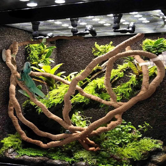 Realistic Reptile Terrarium Plant Flexible Vine Jungle Climbing Accessory