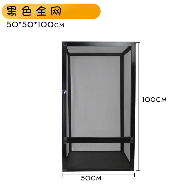 Reptile Pet Housing Aluminum Detachable Screen Cage Ventilated Breathable Reptile Terrarium