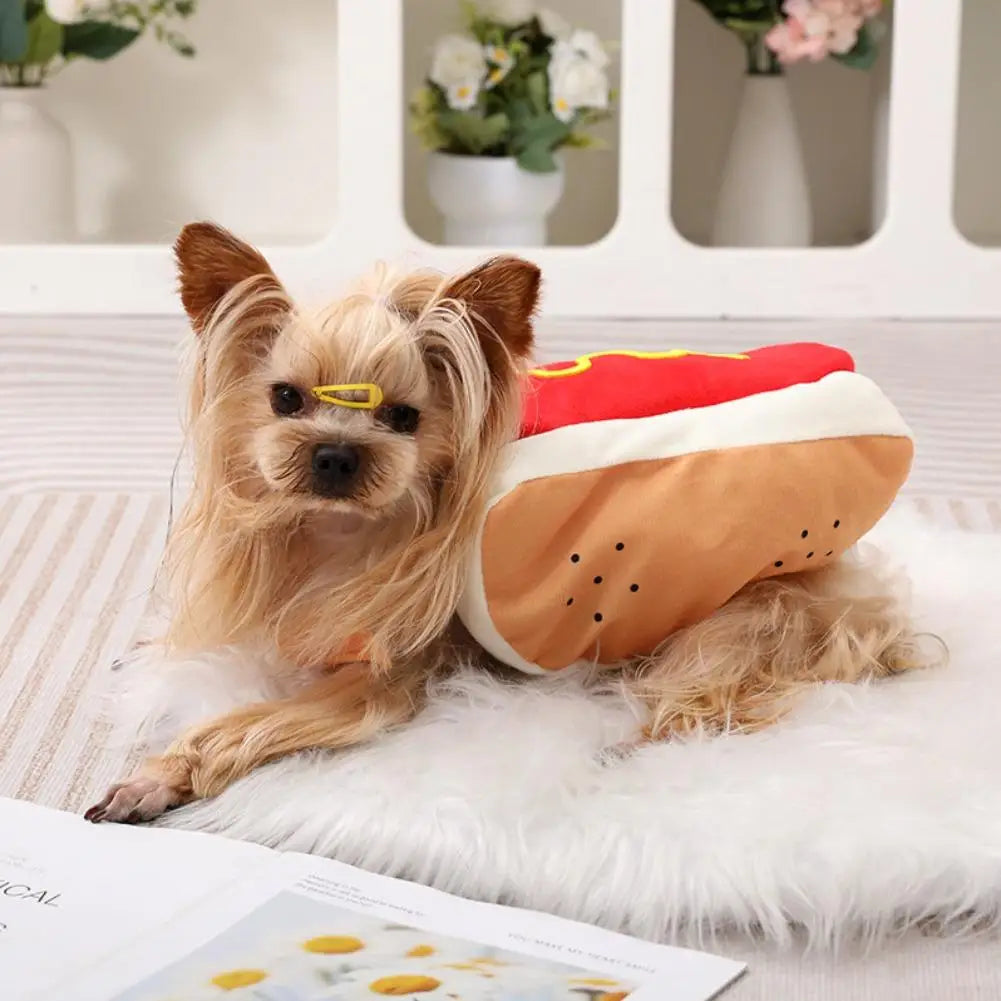 Halloween Dog Clothes -  Funny Hot Dog Shaped Pet Costume