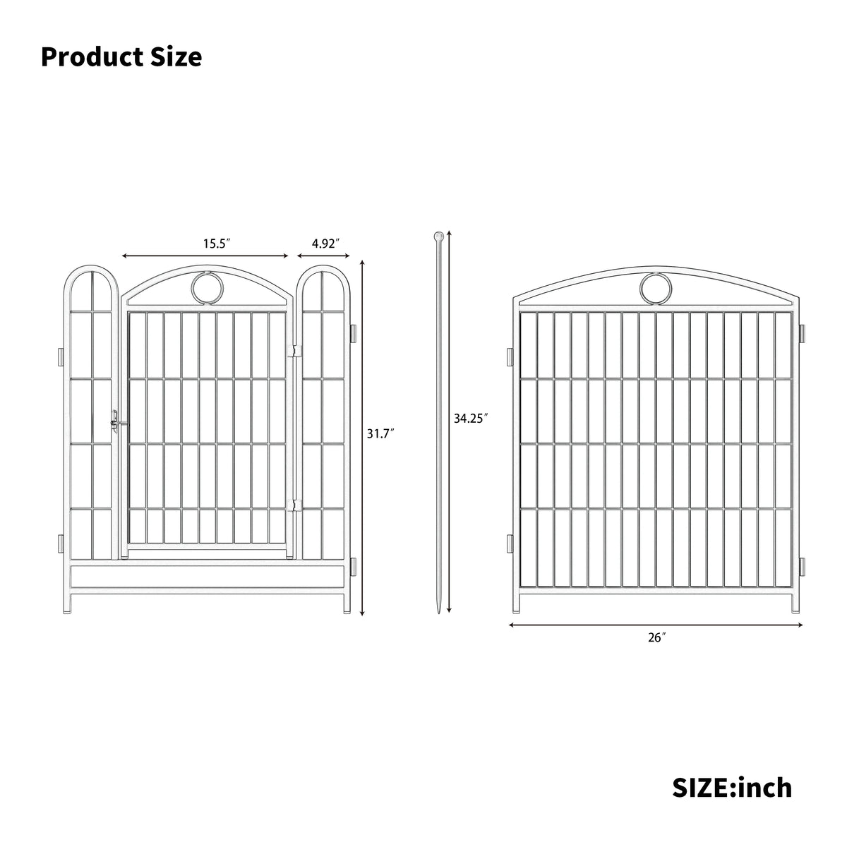 32" Heavy Duty Metal Playpen with Doors, 8 Panels Foldable Pen for Indoor & Outdoor