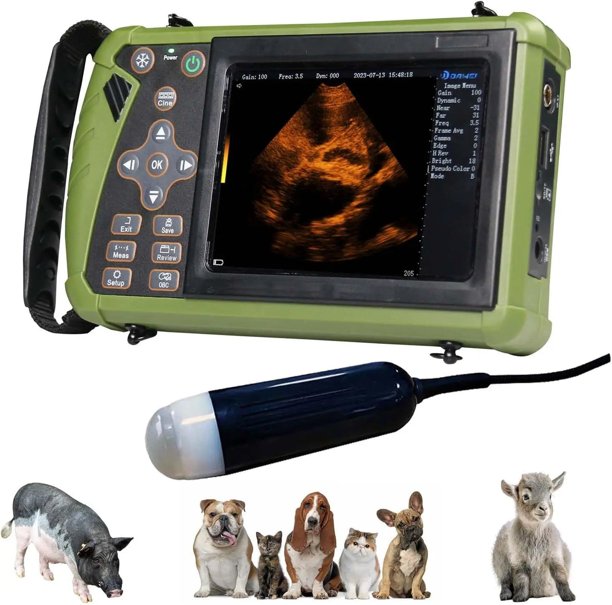 Portable Veterinary Ultrasound Scanner for Pregnancy Vet B Ultra Machine with 3.5MHz Convex Probe